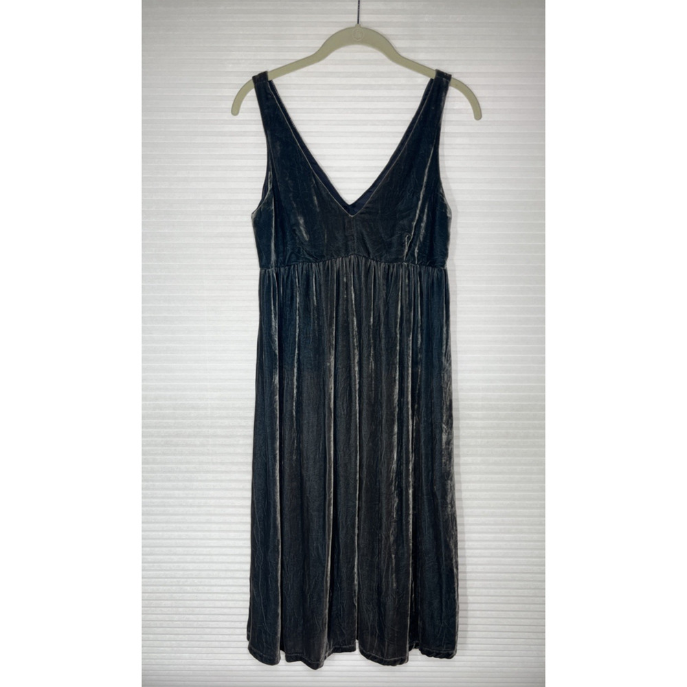 Vintage Soda Blu Velvet Ombre Midi Dress 5 V Neck Babydoll Whimsigoth Fairy 90s